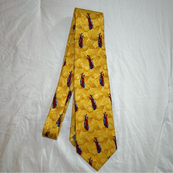 Robert Talbott Nordstrom Golf Bag Tie Imported Silk Hand Sewn In USA - Picture 2 of 5
